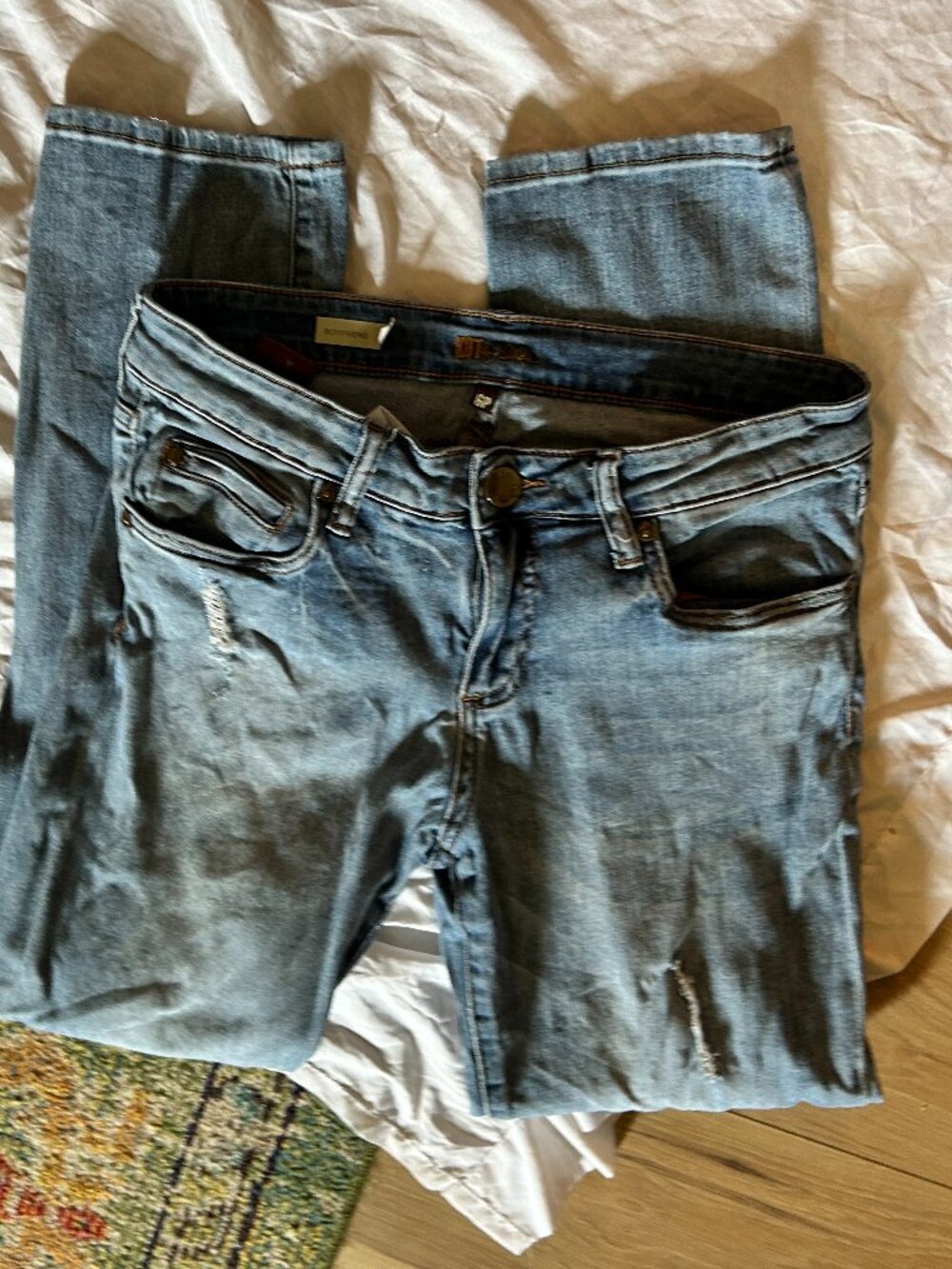 size 6p 6 p petite blue denim jeans womens pants stretch six Kut